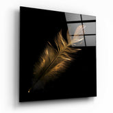 Colored Feather Glass Wall Art.